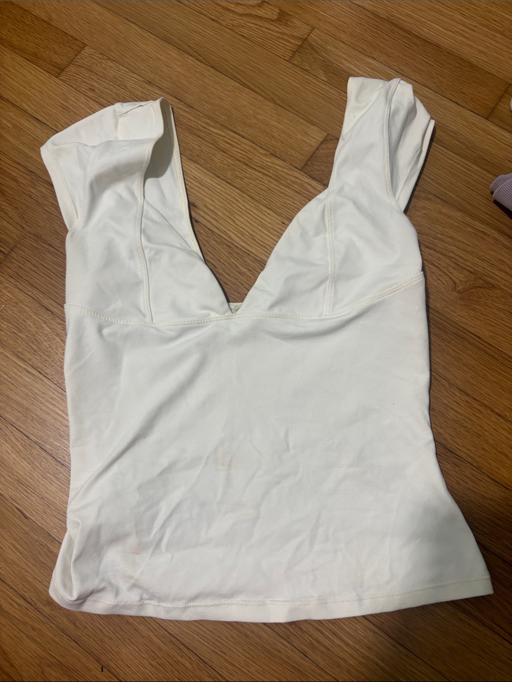 Free People Cream V-Neck Bandeau Tank